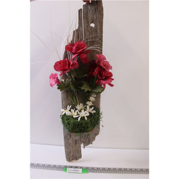 Decorative Barn Wood Artificial Flowers 26'' X 6'' - As is