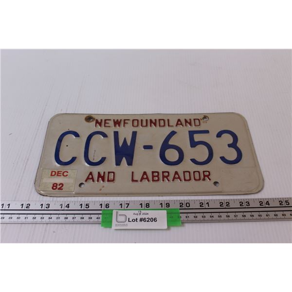 Newfoundland and Labrador Licence Plate