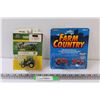 Image 1 : John Deere Die Cast ERTL Model Tractor & ERTL Allis Chalmers Tractor Set 1/64th Scale (NIB)