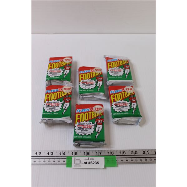 (6) Fleer 1991 Football Trading Card Packages - NIB