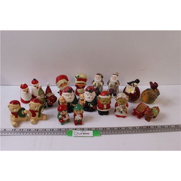 (10) Salt & Pepper Shakers: Christmas, Birds, Bears, Santa