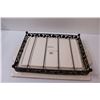 Image 4 : Serving Tray & Metal Stand - 18" x 12" 2.5" - Has Repair