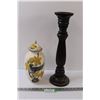 Image 1 : Candle Holder - 19" Tall & Bird Vase - 12" Tall