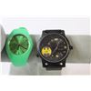 Image 2 : (2) Watches: Batman & Green, Fan Wrist Ban, as is