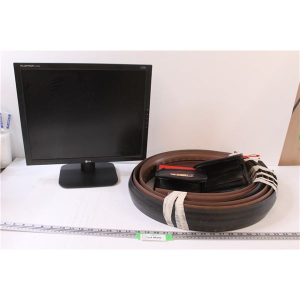 20" LG Computer Screen, (2) CD Cases, (2) Wire Hiders for Floor