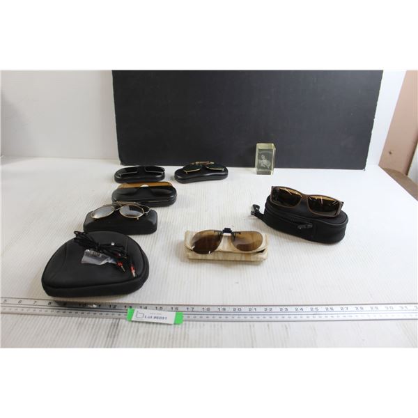 Sunglasses and Clip on Sunglasses, Saskatoon Laser Art Glass Block - Chips