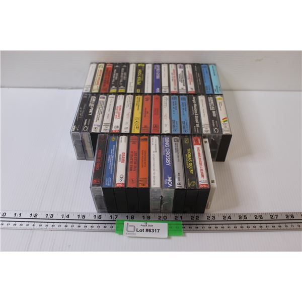 (43) Cassette Tapes: Bing Crosby, Taco, Peter Tosh, Classical, Misc.