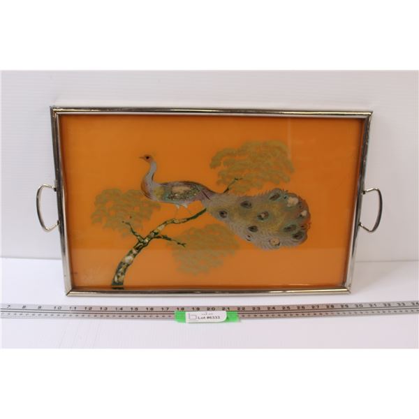 Asian Art Inspired Serving Tray - 20" x 12"