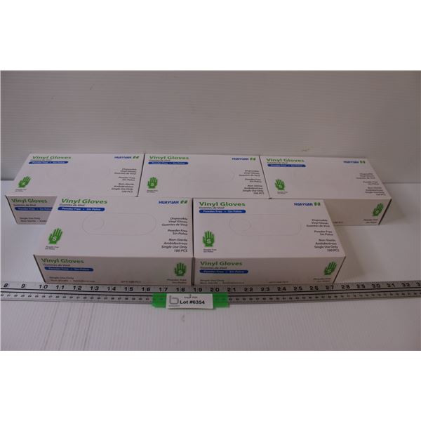 (5) Vinyl Gloves Packages - Size Small - NIB