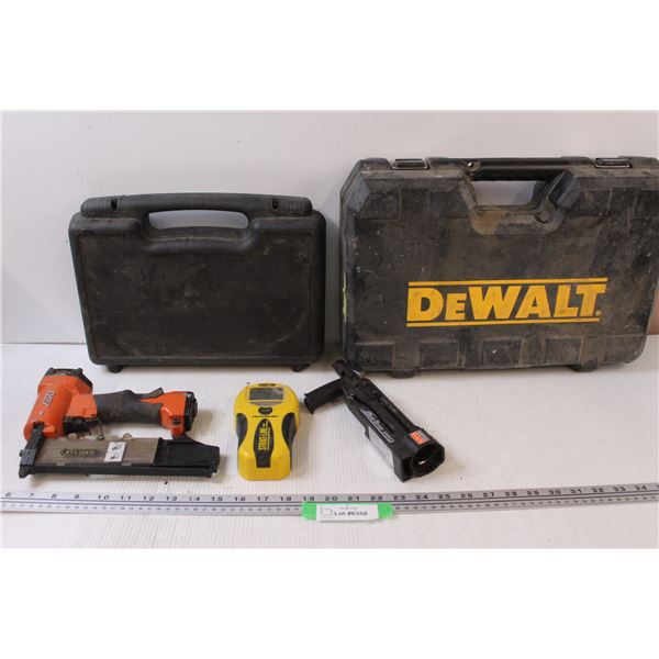 Simpson Quik Drive Pro Tool (untested), Straight Laser Line (as is), Airy Air Nailer (untested), (2)