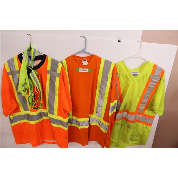 (3) Safety Shirts (Size Large) & Suspenders - Some Wear