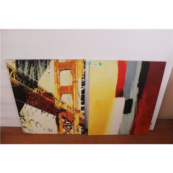 (2) Modern Art Prints on Canvas - 26" x 32"
