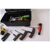 Image 4 : Plastic Tool Box w/ Screwdrivers, Wrenches, Stanley Tape Measure, Misc.