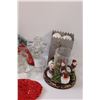 Image 2 : Christmas Lot: Stocking, Candle Holders, Snowmen, Poinsettias, Misc.