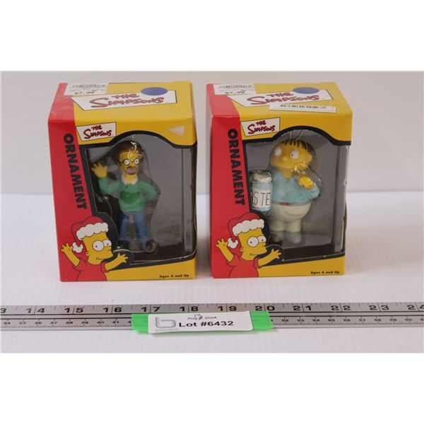 (2) Simpsons Christmas Ornaments: Flanders & Ralph