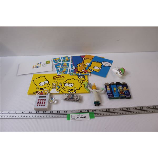 Simpsons Lighters, Postcards, Calculator, Marble, Puzzle, Misc.