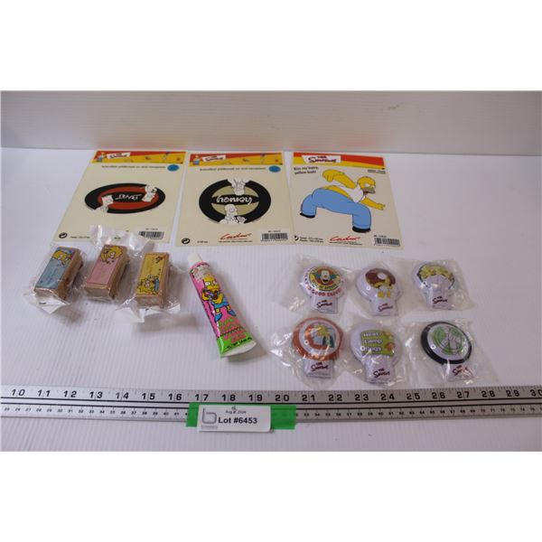 Simpsons, Stickers, Poppers, Stamps & Bubble Gum Tube