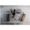 Image 1 : (2) Plastic Cups with Straw, Wine Preserving Pump, VS Sassoon Trimmer and Misc. - As Is