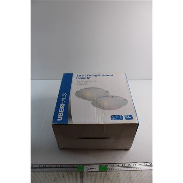 Uberhaus Set of 2 Ceiling Flushmount Fixture 12'' - Half of a Set