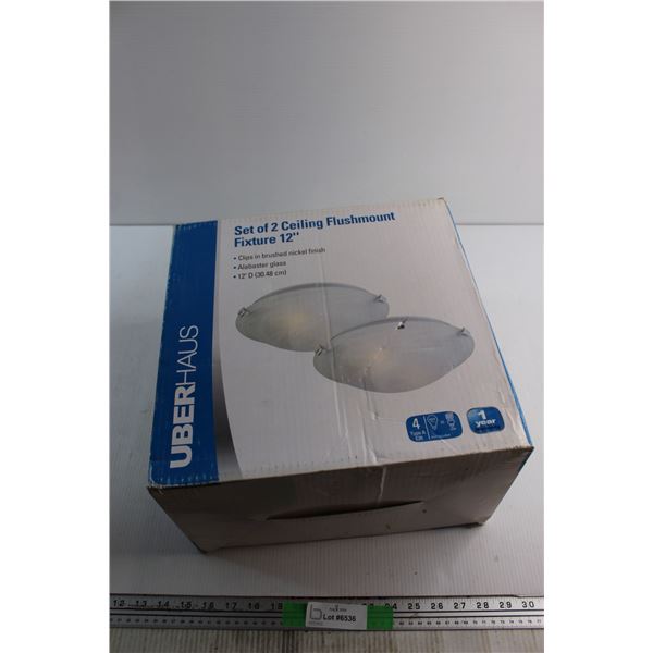 Uberhaus Set of 2 Ceiling Flushmount Fixture 12''