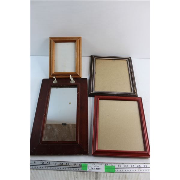 (3) Picture Frames Largest is 10'' x 11'' and Mirror 16'' x 10''