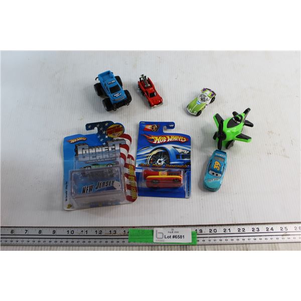 (2) Hot Wheels and Assorted Toy Trucks