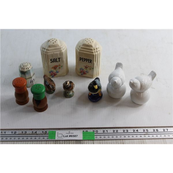 (5) Sets of Salt and Pepper Shakers