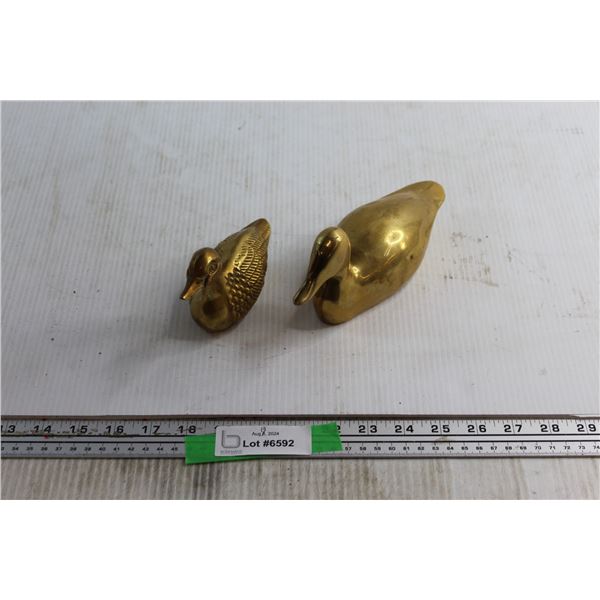 (2) Brass Duck Decorations