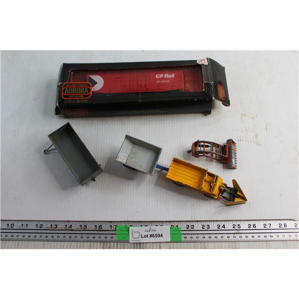 Aurora Train HO Scale Model and Assorted Kids Toys