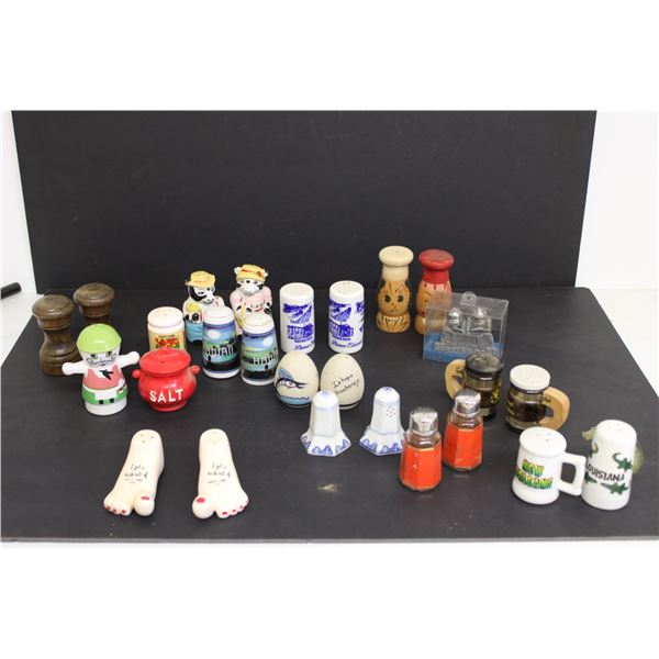 (13) Sets of Salt & Pepper Shakers - Jasper, Hawaii, PEI Etc.