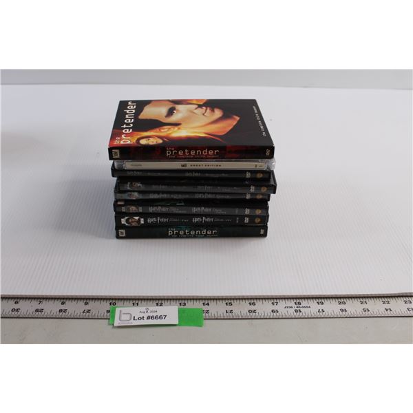 (8) DVDs - Harry Potter, The Pretender