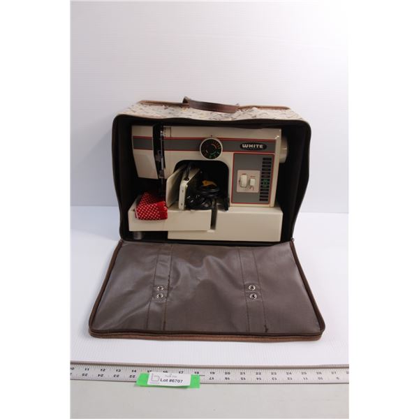 White Sewing Machine with Bag - As Is