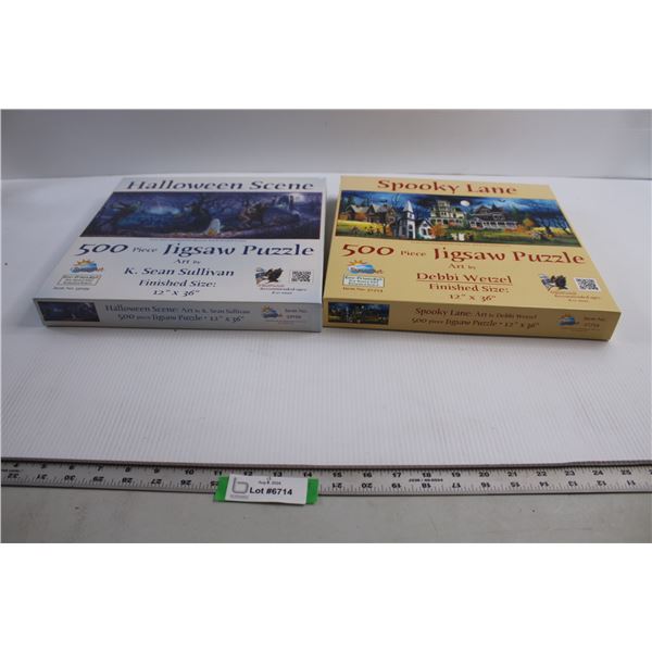 (2) Halloween Puzzles - As Is