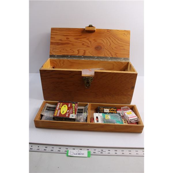Wooden Toolbox with Contents