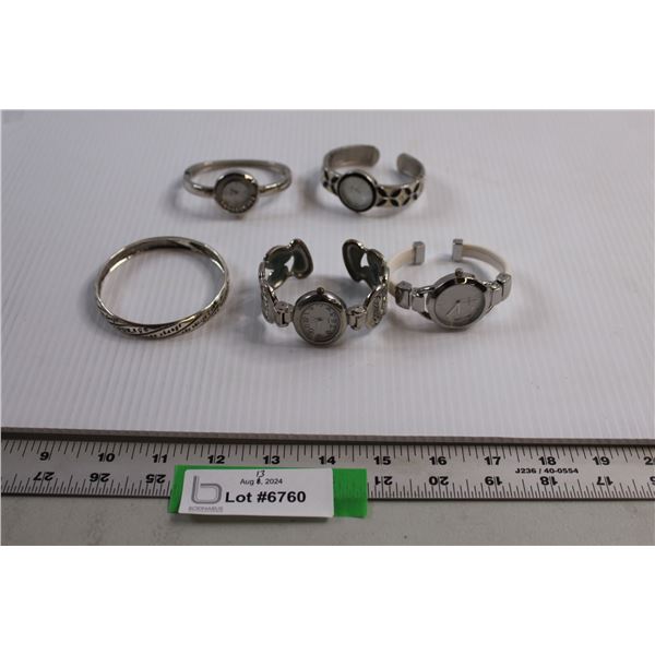 Bracelet, (4) Watches - All Untested