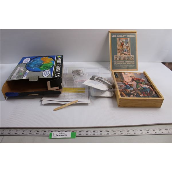 Puzzle and Crystal Growing Kit - Both As Is