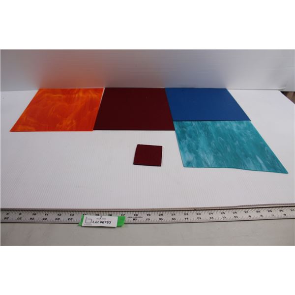 (5) Pieces Coloured Glass
