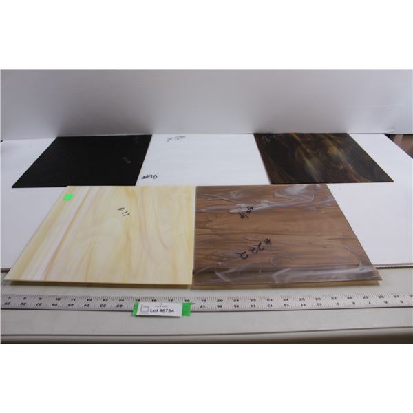 (5) Pieces Coloured Glass