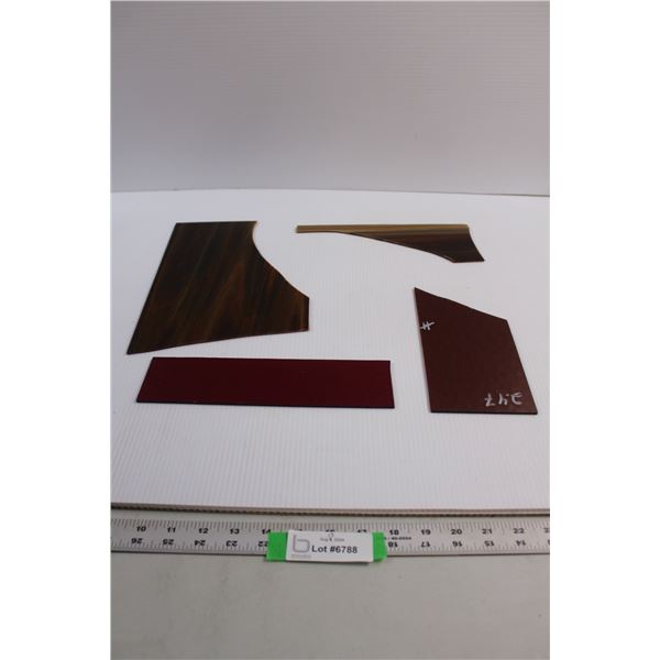 (4) Pieces Coloured Glass