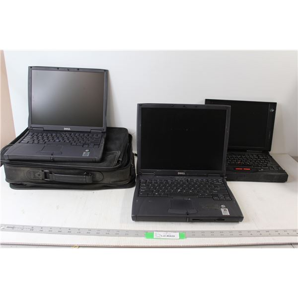 Old IBM ThinkPad Laptop, (2) Dell Latitude Laptops - All Untested