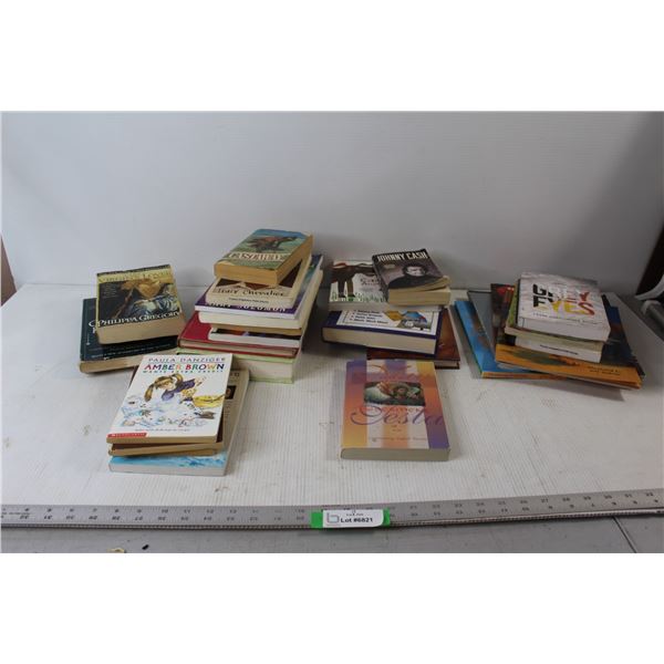 (29) Assorted Books - Grey Eyes, Johnny Cash The Autobiography, New Boy