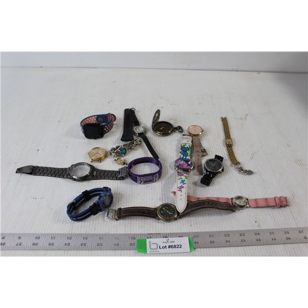 (13) Assorted Watches and Pocket Watches, Assorted Watch Parts