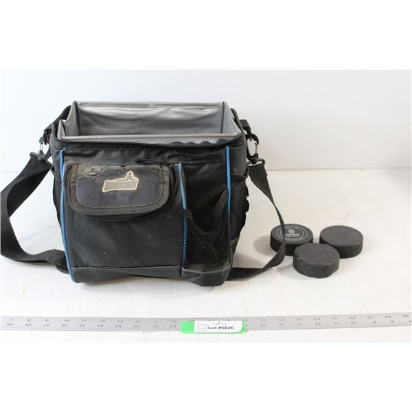 Broadstone Cooler Bag Full of Assorted Hockey Pucks