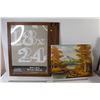 Image 1 : (3) Picture Frames - 18" x 24", Landscape Nature Mountain Canvas Painting - 20" x 16"
