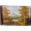 Image 2 : (3) Picture Frames - 18" x 24", Landscape Nature Mountain Canvas Painting - 20" x 16"