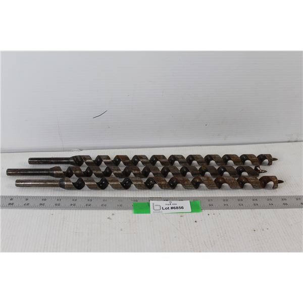 (3) Wood Auger Bits - 3/4" x 15"