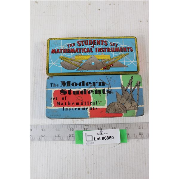 (2) Boxes of Students Mathematical Instruments