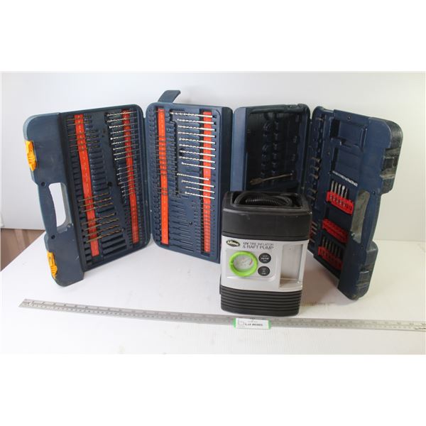 Slime - 12v Tire Inflator & Raft Pump (untested) - Ryobi Drill & Driver Set in Case (incomplete)