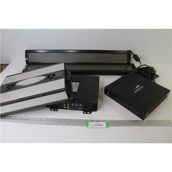 (2) LED Lights (untested) - Ultimate Amplifier - Arris SaskTel Box - Zapco Amplifier