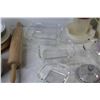 Image 5 : Glass Teapot - Cutlery Holder - Plates - Glass Baking Dishes - Rolling Pin - Misc. Items